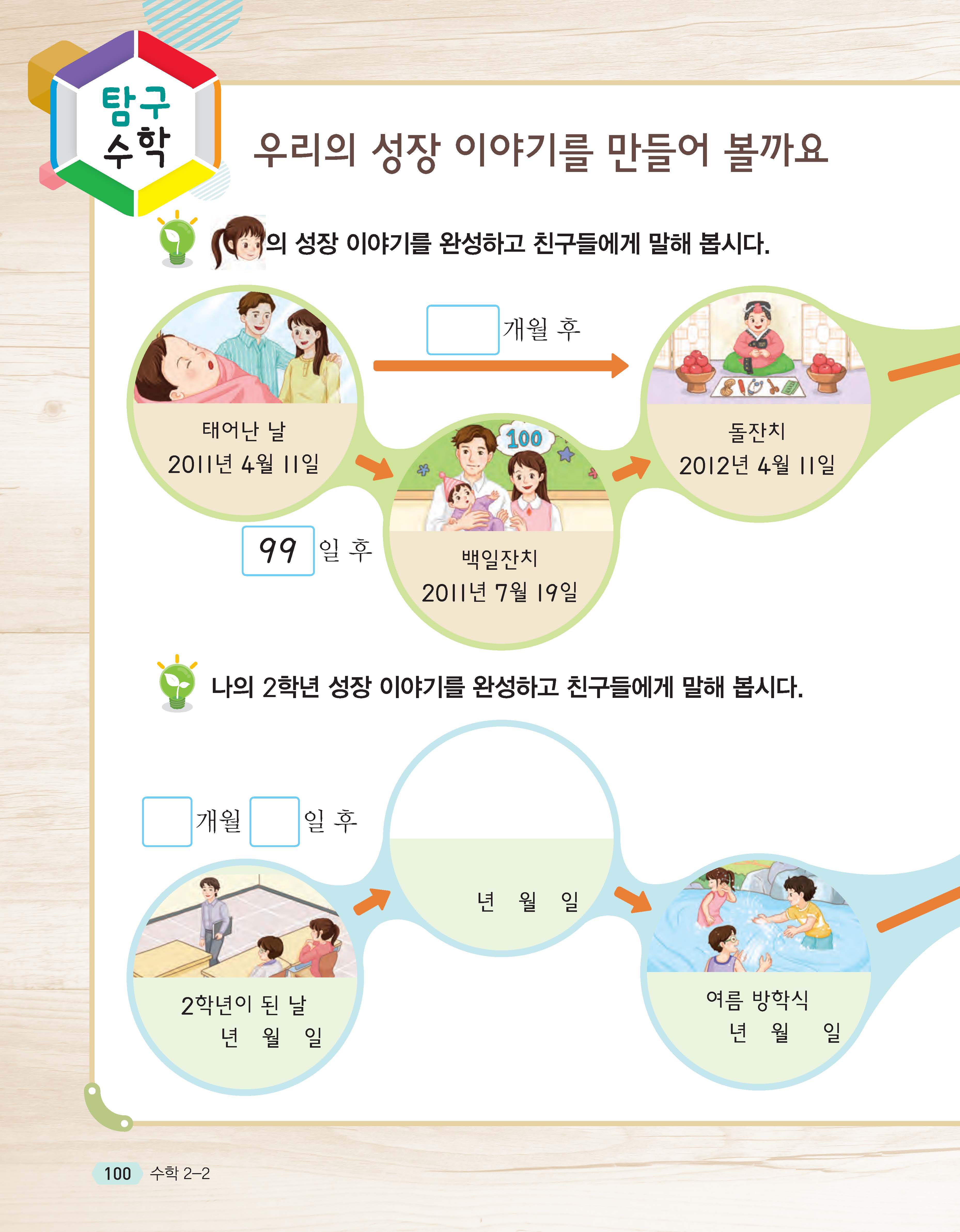 (주)천재교육 수학(1~2학년군)2-2 100쪽 수정내용 이미지