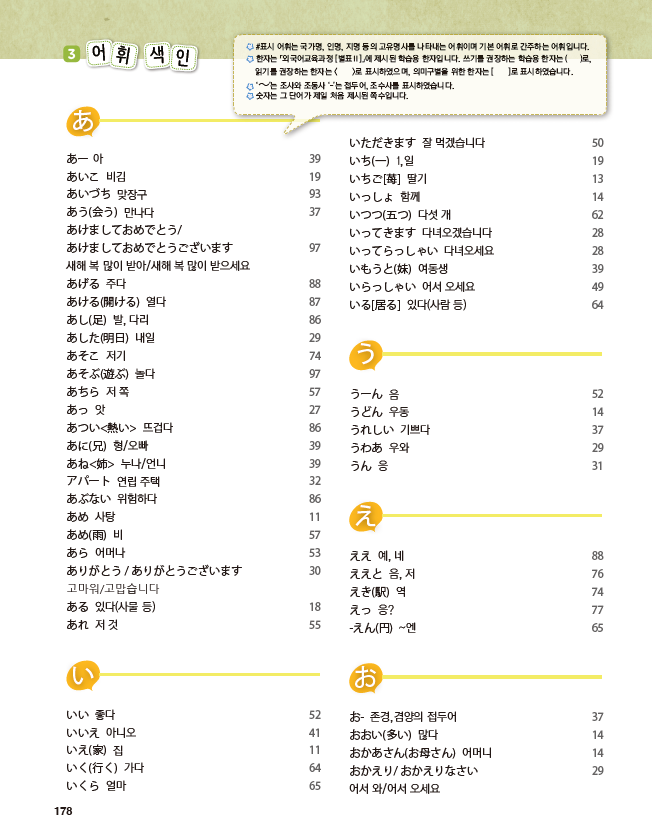 파고다북스 생활 일본어 178쪽 현행내용 이미지