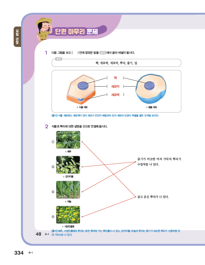 김영사 과학(5~6학년군)6-1(전자저작물 CD 포함) 334쪽 현행내용 이미지